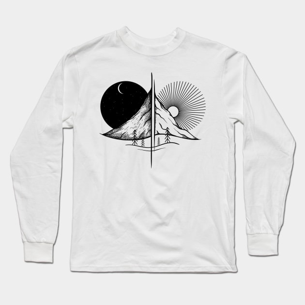 Day and Night Long Sleeve T-Shirt by P7 illustrations 